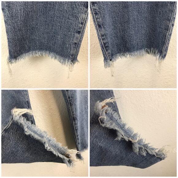 Madewell The Perfect Vintage Crop Jean in Ainsworth Wash Raw Hem Plus Size 36P - Picture 7 of 14